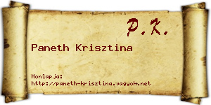 Paneth Krisztina névjegykártya